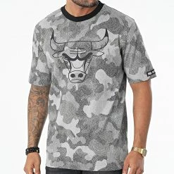 Remise 🔥 Tee 👚 Shirt Chicago Bulls Camouflage 50483108 Gris de BOSS ✔️