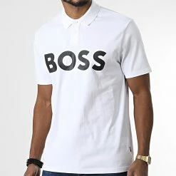 Coupon 🤩 Polo Manches Courtes Pa Big Logo 50476993 Blanc de BOSS ⭐