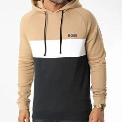 Promo ✔️ Sweat Capuche 50480672 Camel Bleu Marine de BOSS ✨