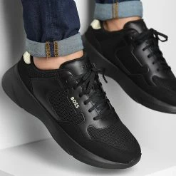 Bon marché 🌟 Baskets Dean Runner 50474955 Black de BOSS 😉