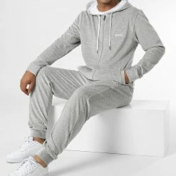 Le moins cher ❤️ Ensemble De Survetement 50480697 Gris Chiné de BOSS 🔥