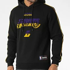 Offres 🌟 Sweat Capuche 50477404 Los Angeles Lakers Noir de BOSS ❤️