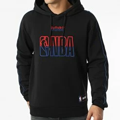 Grosses soldes 🎁 Sweat Capuche 50477404 NBA Noir de BOSS 🎉
