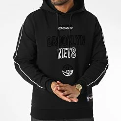 Nouveau 👏 Sweat Capuche 50477404 Brooklyn Nets Noir de BOSS 😉