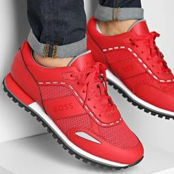 Nouveau 🔔 Baskets Parkour Runner 50485704 Bright Red de BOSS 😍