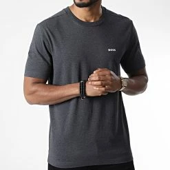 Meilleur prix ⭐ Tee 👕 Shirt 50475828 Gris Anthracite Chiné de BOSS 🎁