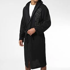 Nouveau ✨ Peignoir 50485922 Noir Doré de BOSS 🎉