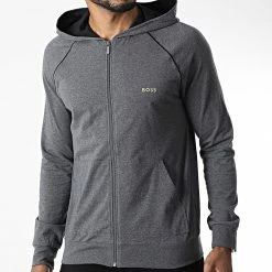 Meilleur prix 🎉 Sweat Capuche Zippé 50469581 Gris Anthracite Chiné de BOSS ❤️