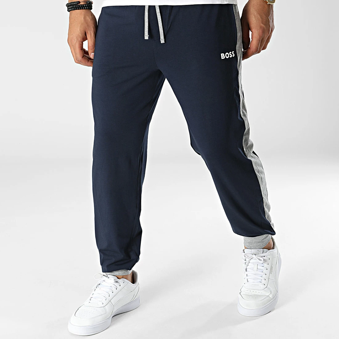 Offres 🎉 Pantalon Jogging A Bandes Balance 50485719 Bleu Marine de BOSS ⌛