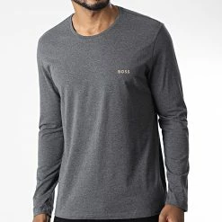 Meilleure vente 🥰 Tee 👕 Shirt Manches Longues 50480541 Gris Anthracite Chiné de BOSS 😀