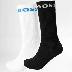 Offres 👏 Lot De 2 Paires De Chaussettes 50467707 Noir Blanc de BOSS 🎁