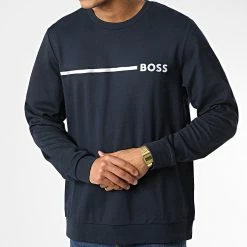 Grosses soldes ✔️ Sweat Crewneck 50485948 Bleu Marine de BOSS 😉