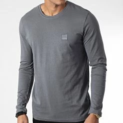 Nouveau ✨ Tee 👚 Shirt Manches Longues 50476192 Gris de BOSS 🛒