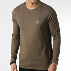 Budget 🎉 Tee 👕 Shirt Manches Longues 50476192 Marron de BOSS ❤️