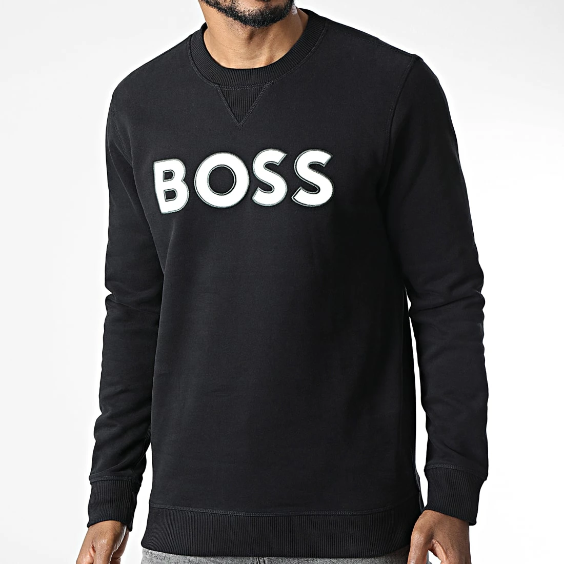 Offres 👍 Sweat Crewneck 50483698 Noir de BOSS 🤩