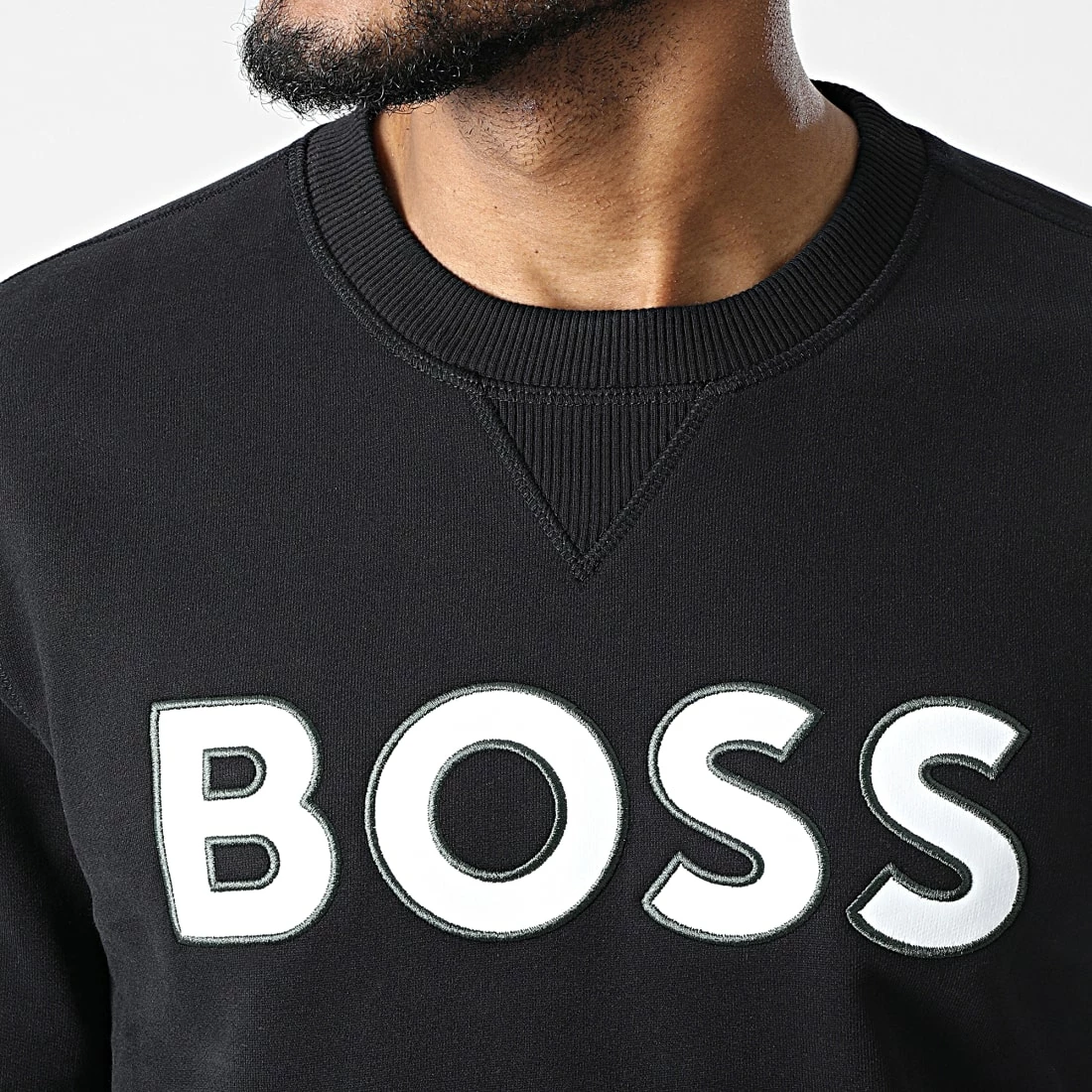 Offres 👍 Sweat Crewneck 50483698 Noir de BOSS 🤩 – Image 2