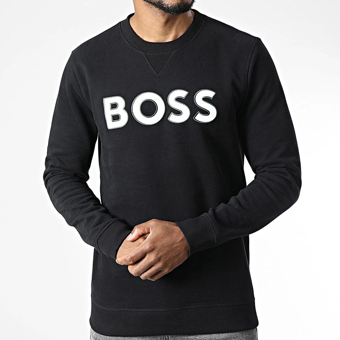 Offres 👍 Sweat Crewneck 50483698 Noir de BOSS 🤩 – Image 3