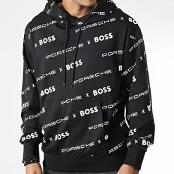 Coupon 🔥 Sweat Capuche Porsche 50483750 Noir de BOSS 🔥