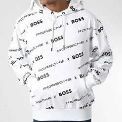 Bon marché 🎉 Sweat Capuche Porsche 50483750 Blanc de BOSS 👏