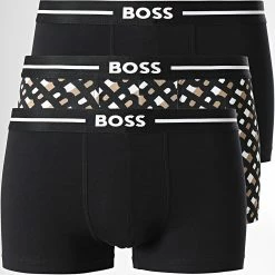 Offres 🧨 Lot De 3 Boxers 50483630 Noir de BOSS 🛒