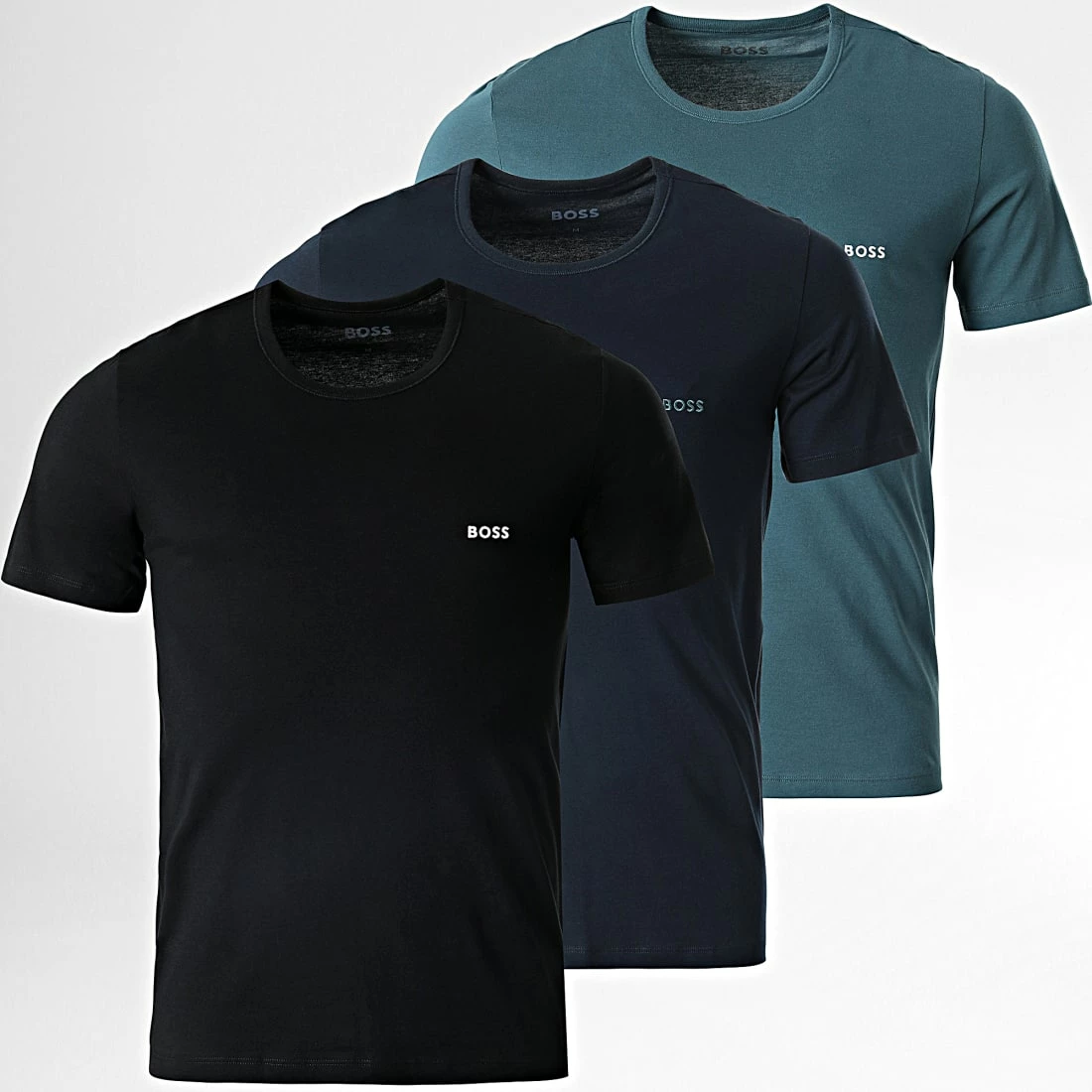 Acheter 🔔 Lot De 3 Tee 👕 Shirts 50475286 Noir Bleu Marine de BOSS 🔔