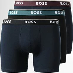 Bon marché 🧨 Lot De 3 Boxers 50483638 Noir Bleu Marine de BOSS 👍