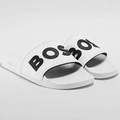 Offres ⌛ Claquettes Kirk Slide 50488911 White de BOSS 🎁