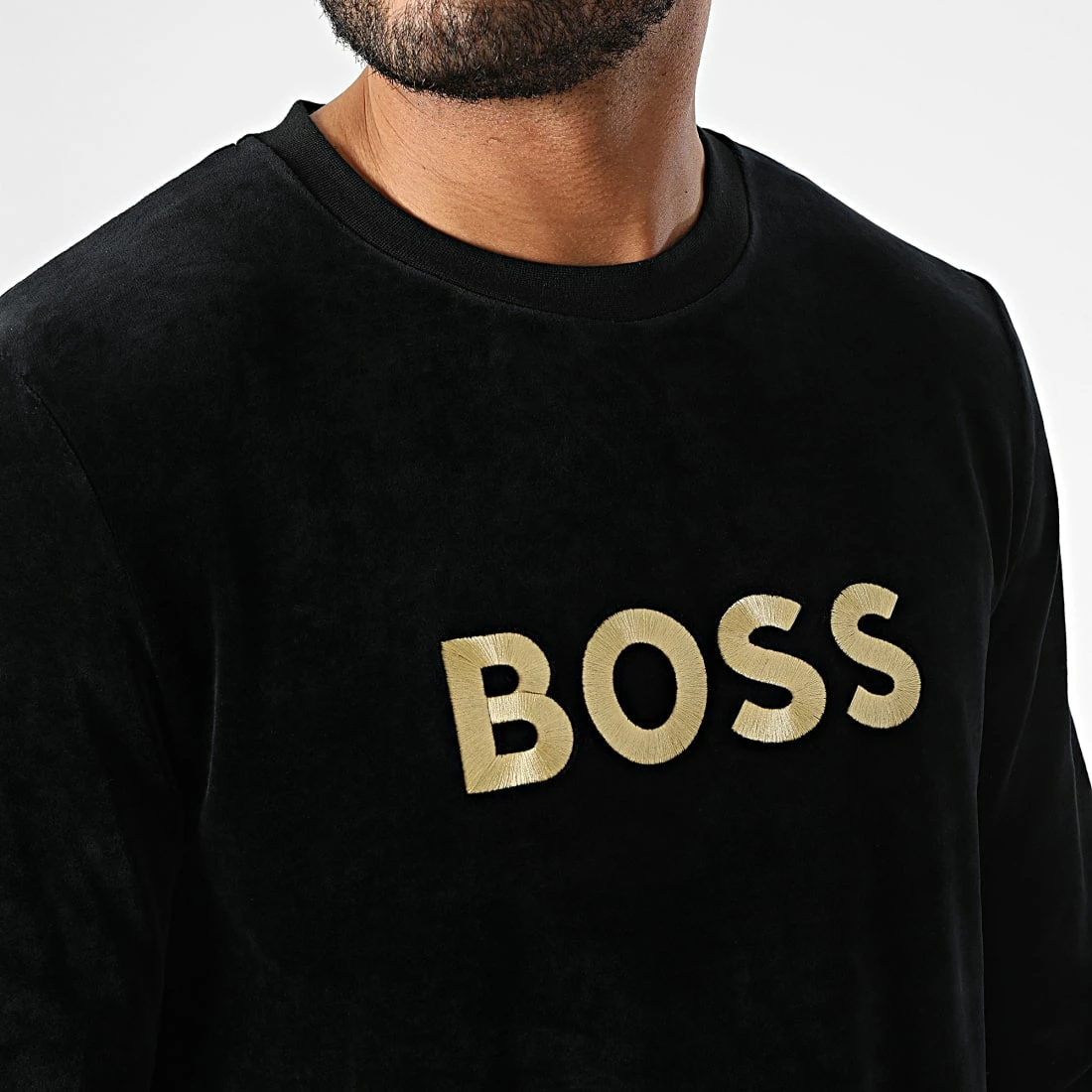 Meilleure vente 💯 Sweat Crewneck Velours 50485863 Noir de BOSS ⭐ – Image 2
