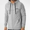 De gros ✔️ Sweat Zippé Capuche 50485940 Gris Chiné de BOSS 😀