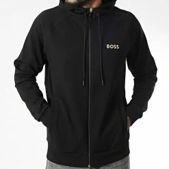 Sortie ⌛ Veste Zippée Capuche 50482888 Noir de BOSS 😉