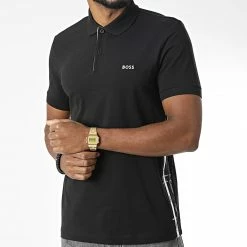 Meilleur prix 🧨 Polo Manches Courtes 50483203 Noir de BOSS 🥰