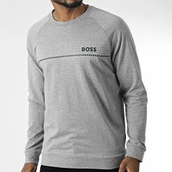 Le moins cher 🌟 Tee 👚 Shirt Manches Longues 50485952 Gris Chiné de BOSS 😉