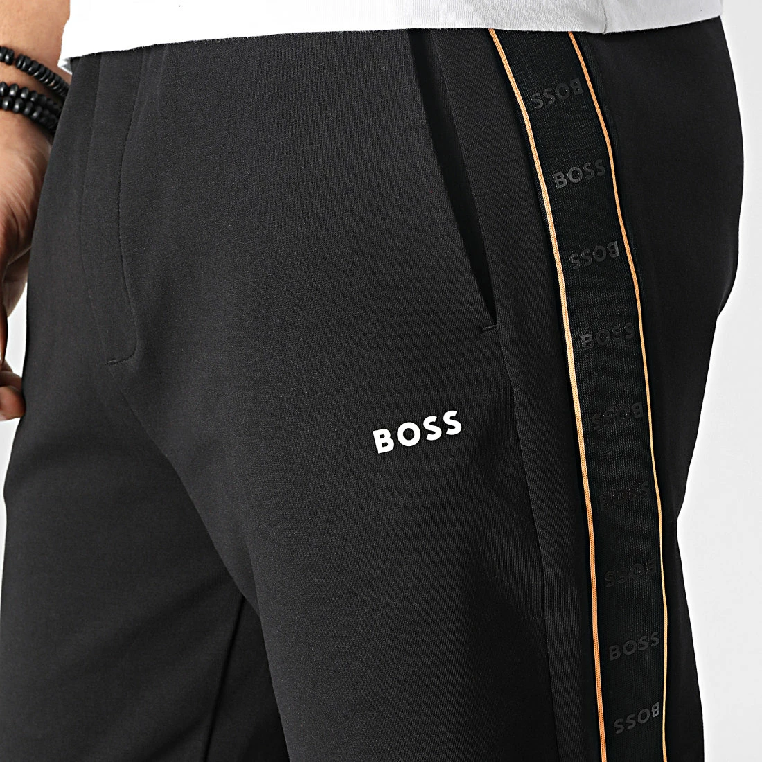Vente flash 💯 Pantalon Jogging A Bandes Hadiko 1 50477037 Noir de BOSS ❤️ – Image 2