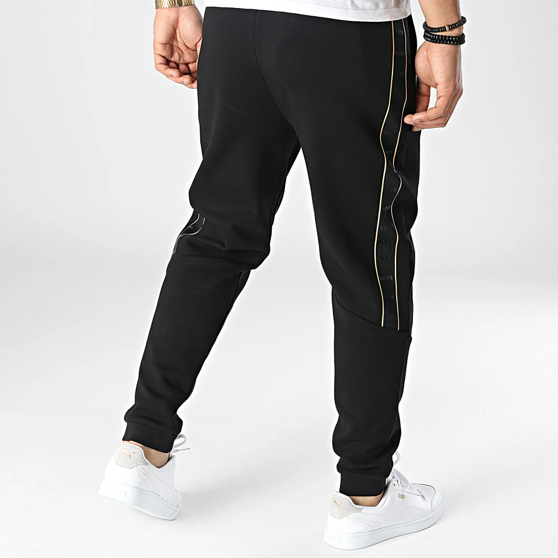 Vente flash 💯 Pantalon Jogging A Bandes Hadiko 1 50477037 Noir de BOSS ❤️ – Image 4