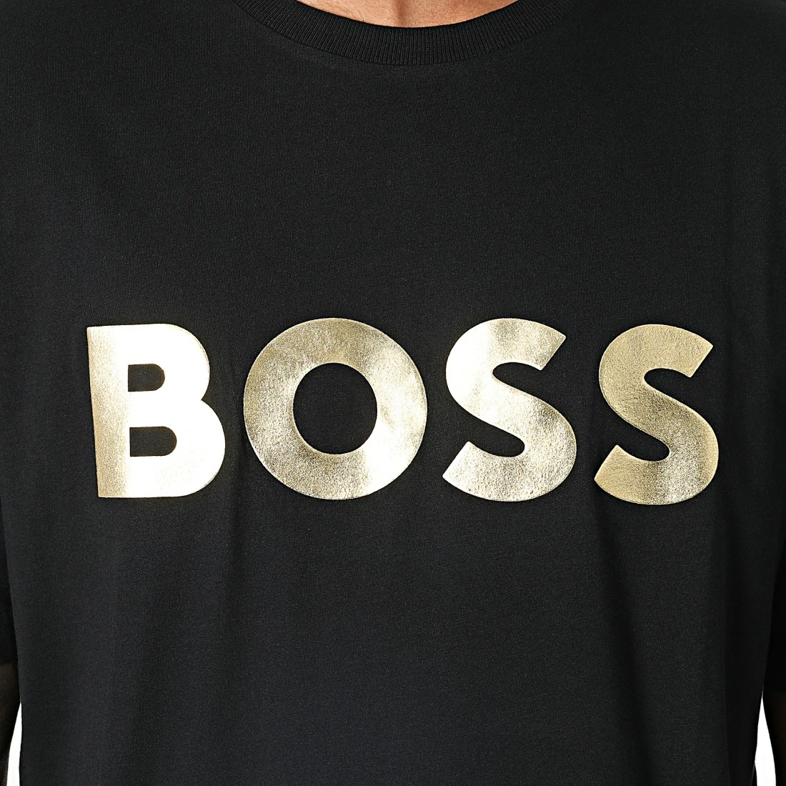 Coupon 🤩 Tee 👚 Shirt 50483774 Noir Doré de BOSS 🧨 – Image 2