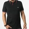 Meilleure vente 😀 Polo Manches Courtes Paul Curved 50469245 Noir de BOSS 😍