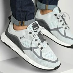 Promo ⌛ Baskets Titanium Runner 50487822 Medium Grey de BOSS 👍