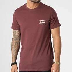 Acheter ⭐ Tee 👕 Shirt RN 24 50479074 Bordeaux de BOSS 🛒
