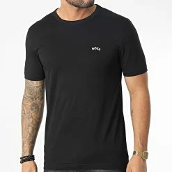 Sortie 🥰 Tee 👕 Shirt Curved 50469062 Noir de BOSS 🔔