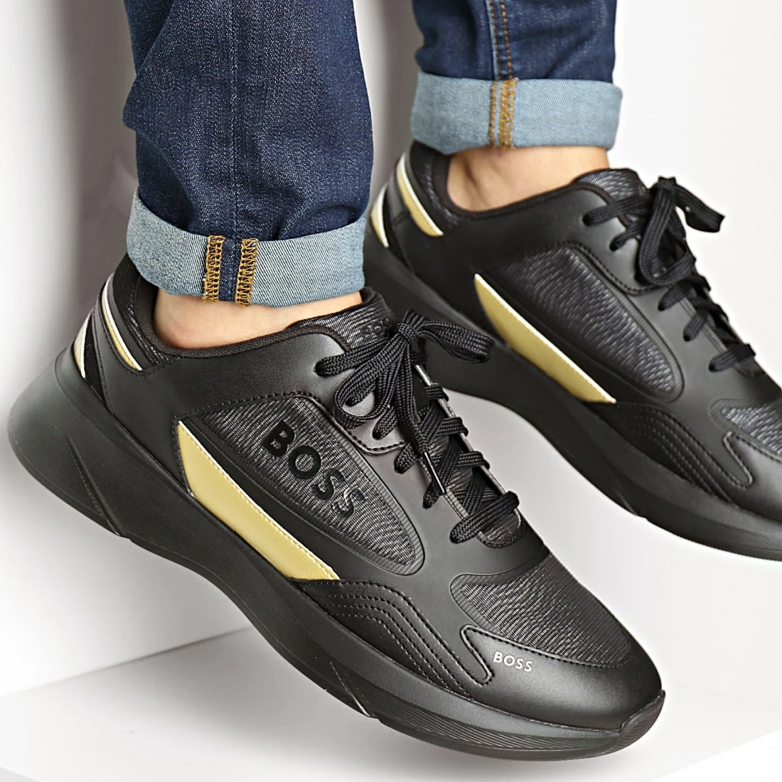 Sortie 🛒 Baskets Dean Runner 50487577 Black de BOSS 🎁