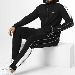 Remise ✔️ Ensemble Veste Zippée Capuche Et Pantalon Jogging 50477193 Noir de BOSS 🎁