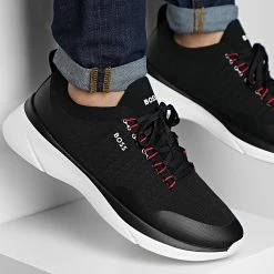 Top 10 🔥 Baskets Dean Runner 50480567 Black de BOSS ⭐