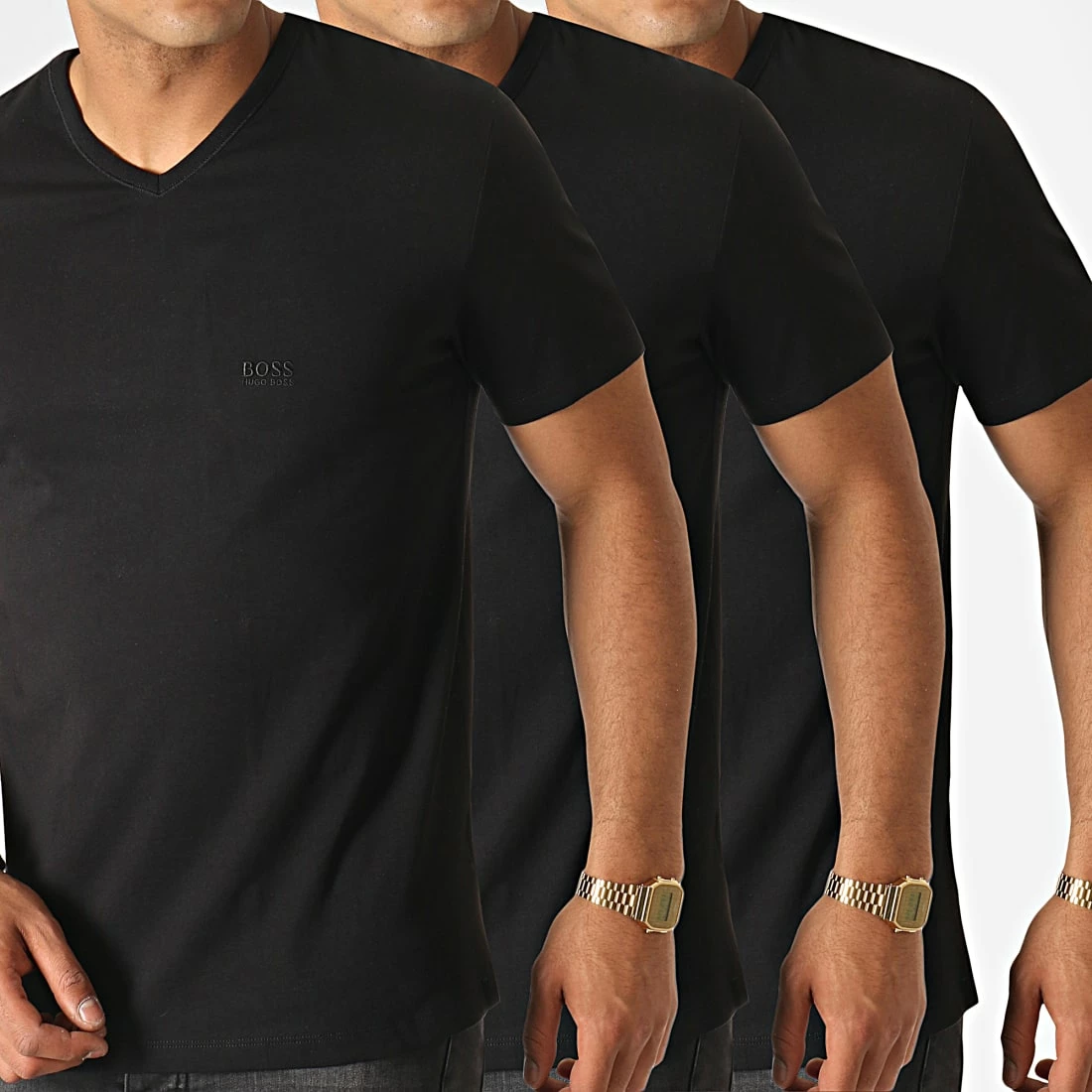 Meilleure affaire 🥰 Lot De 3 Tee 👚 Shirts Col V 50325389 Noir de BOSS 😉