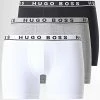 Bon marché 👏 Lot De 3 Boxers 50325404 Gris Chiné Blanc Noir de BOSS ✨